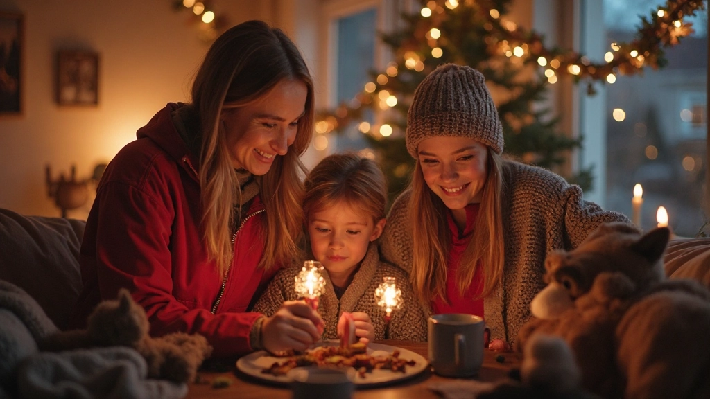 Sinterklaas viering met kinderen in traditionele Nederlandse kamer, kleurrijk decor, festive sfeer, warm licht