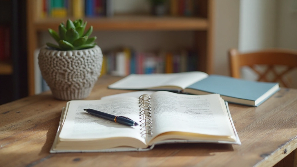 Boeken en schrijfmaterialen op houten tafel, klassieke studeeromgeving, Nederlands onderwijsmateriaal