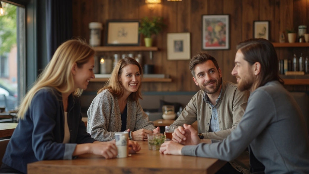 Gezellige Nederlandse kroeg vol mensen die Nederlands spreken